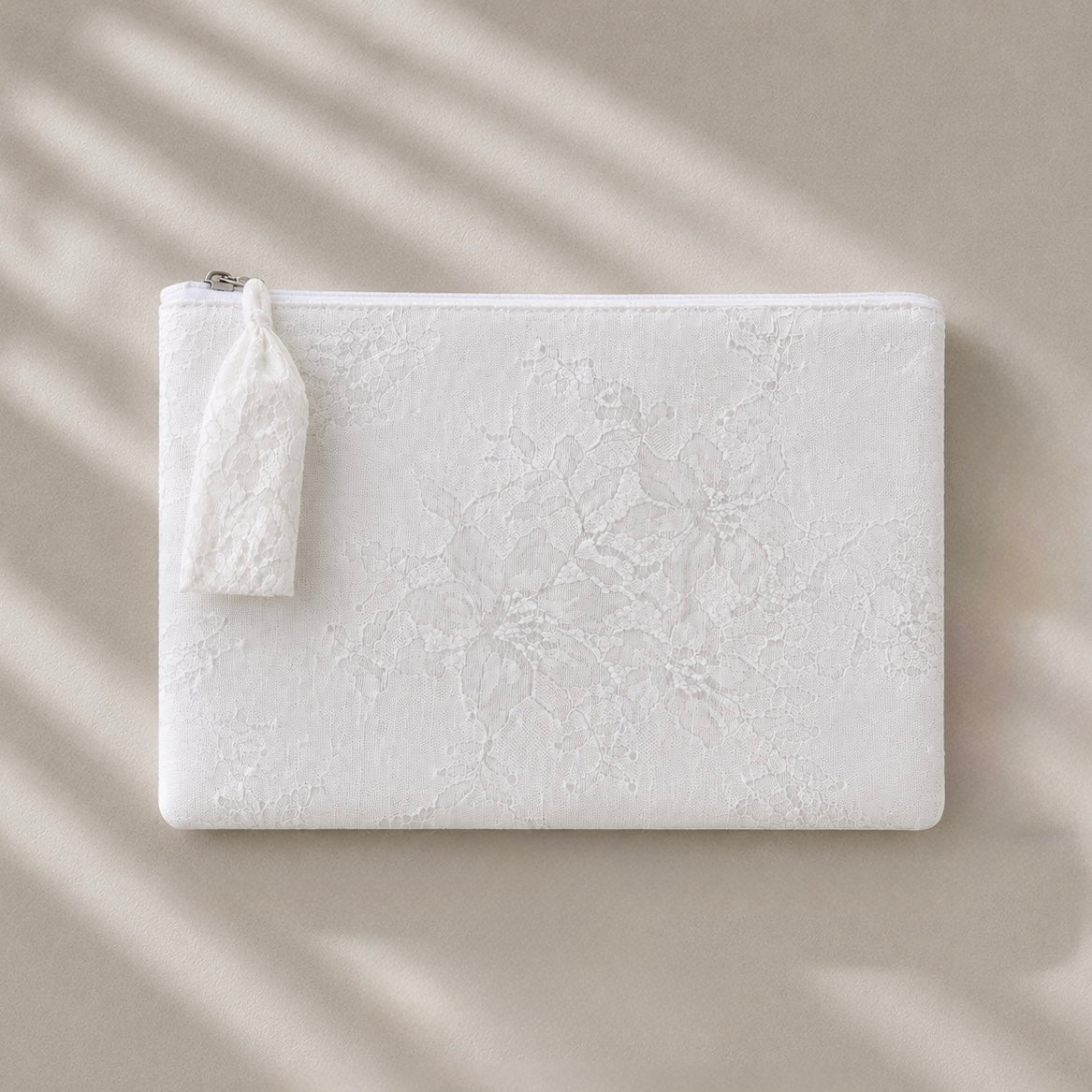 Flat White Lace Pouch Small