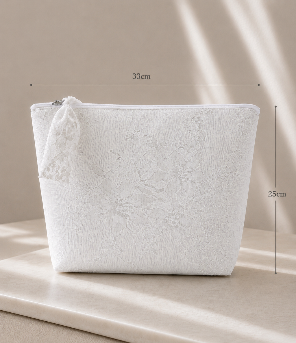 White Lace Pouch Large