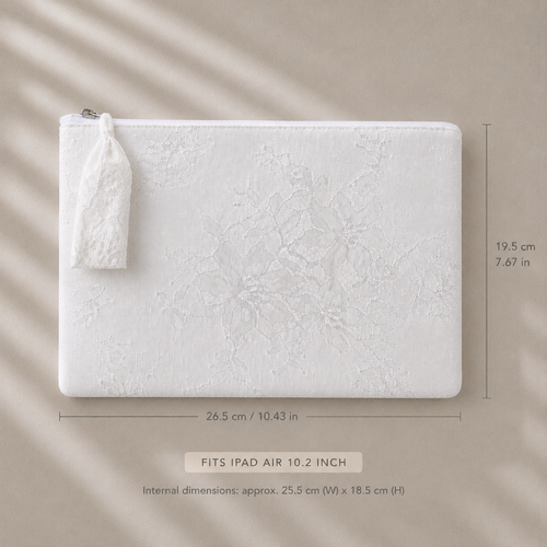 Flat White Lace Pouch Medium