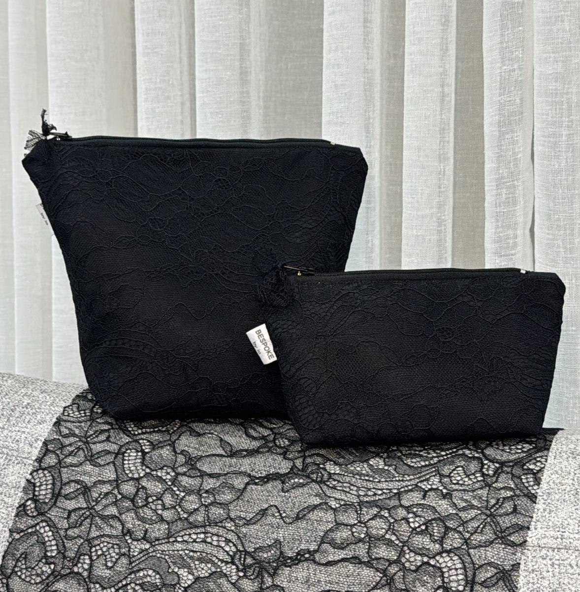 Black Lace Pouch Medium