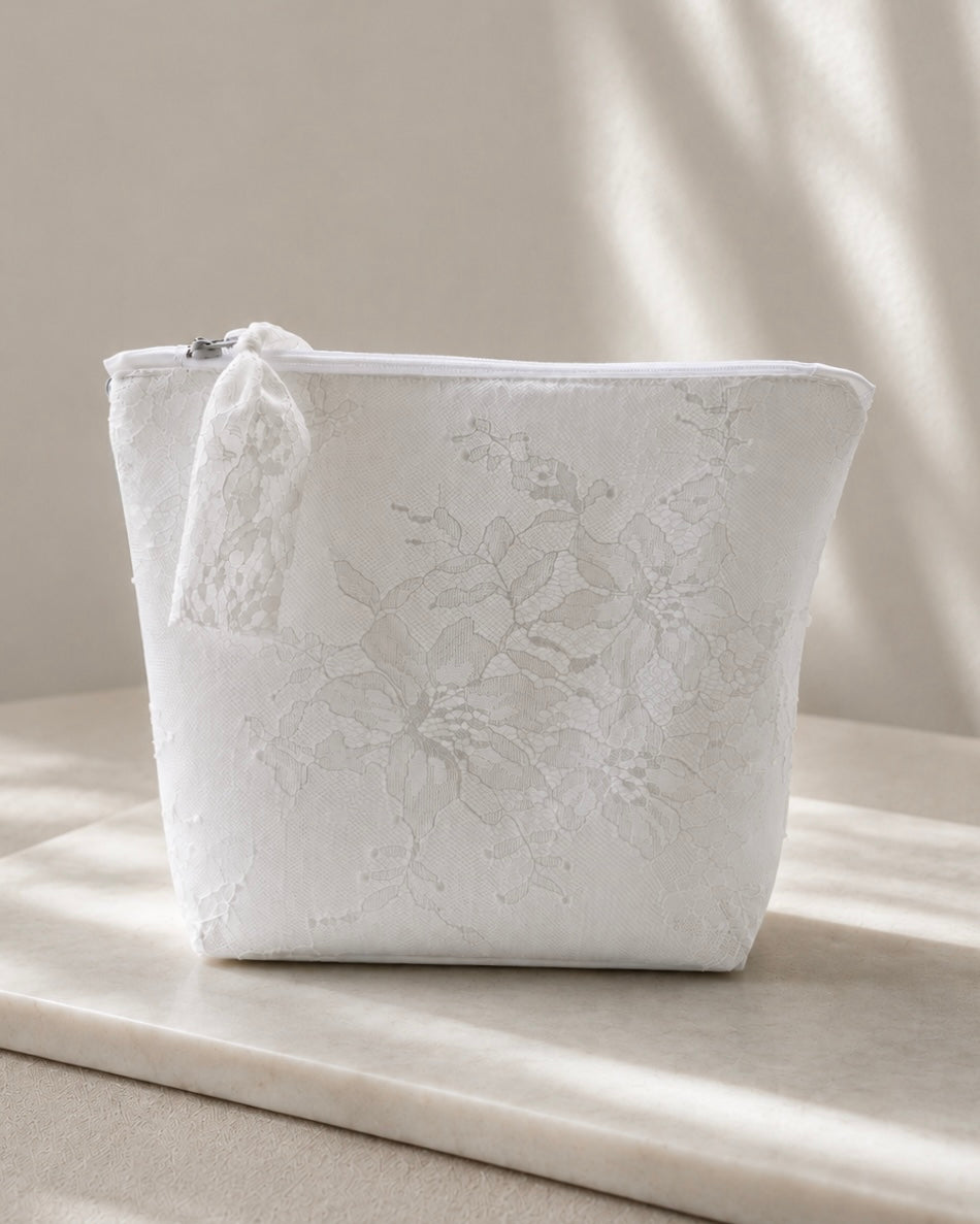 White Lace Pouch Large